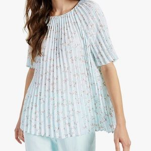 Alfani Pleated Floral Blouse